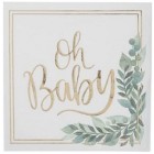 Oh Baby Gold Foil 5 Inch Napkins Baby Shower Party Supplies Table Decoration 25 Ct